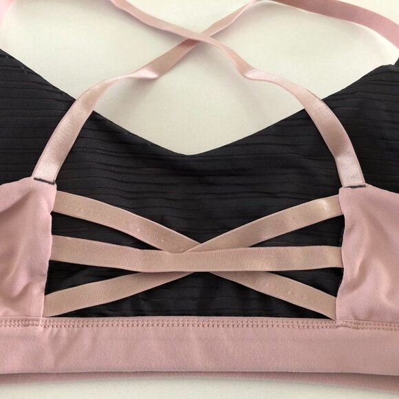 Fabletics Activewear Balletcore Yoga Top w Criss-Cross Back Blush Pink Sz S - Picture 3 of 7